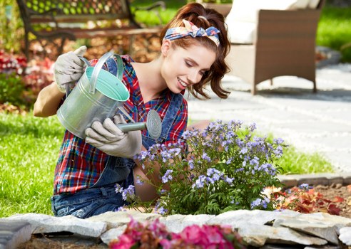 Seasonal lawn care and mowing in a Cudham garden